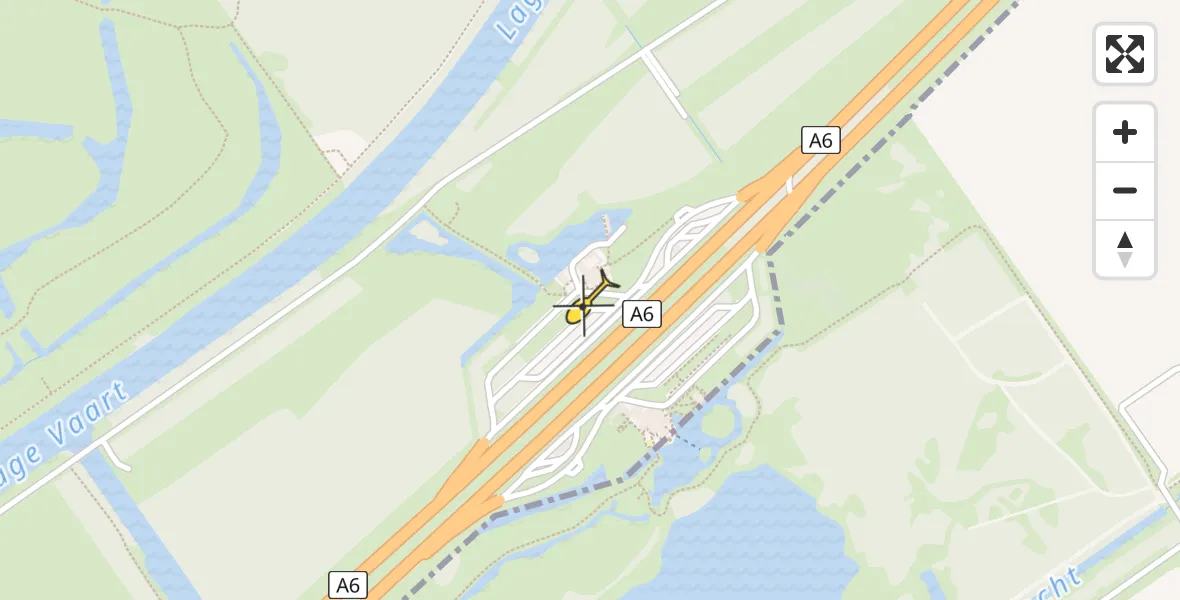 Routekaart van de vlucht: Lifeliner 1 naar Lelystad