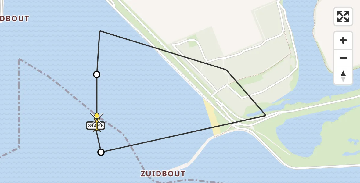 Routekaart van de vlucht: Kustwachthelikopter naar Stavenisse, Weg van de Buitenlandse Pers