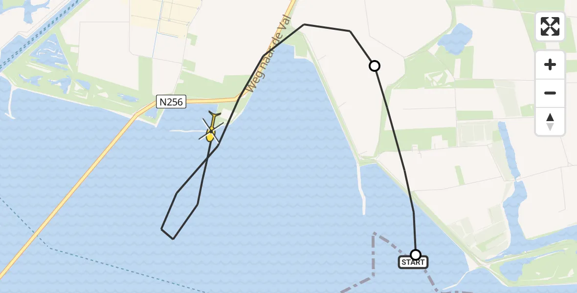 Routekaart van de vlucht: Kustwachthelikopter naar Zierikzee, Weg naar de Val