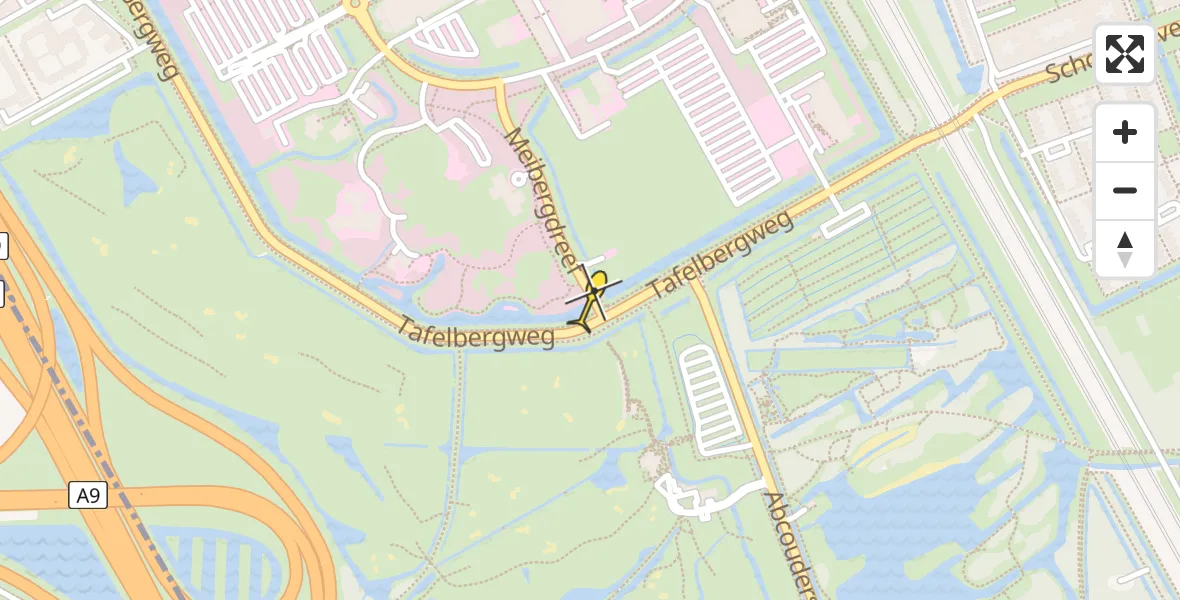 Routekaart van de vlucht: Lifeliner 1 naar Academisch Medisch Centrum (AMC)