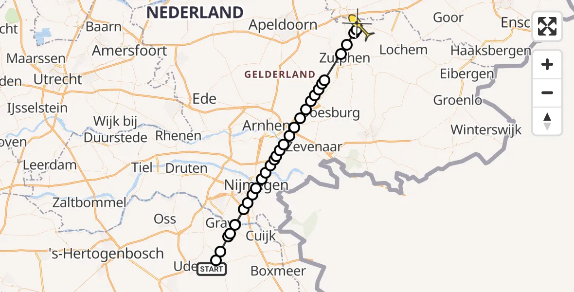 Routekaart van de vlucht: Lifeliner 3 naar Joppe, Witte Dellen