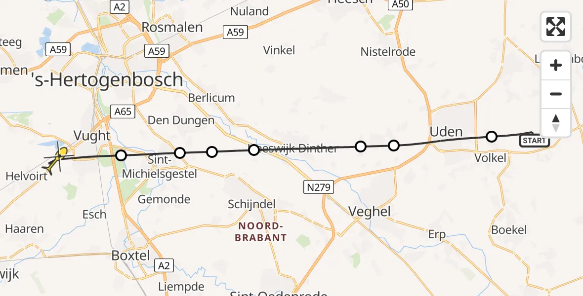 Routekaart van de vlucht: Lifeliner 3 naar Vught, Zadelmakerstraat
