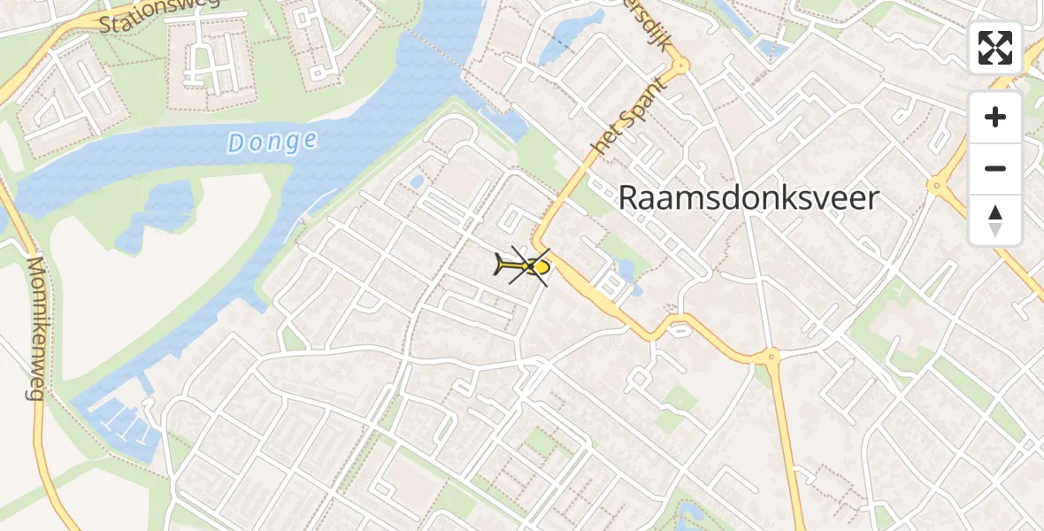 Routekaart van de vlucht: Lifeliner 3 naar Raamsdonksveer