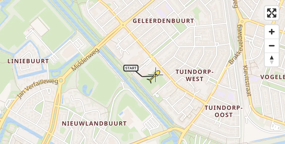 Routekaart van de vlucht: Ambulanceheli naar Den Helder, Het Liniebos