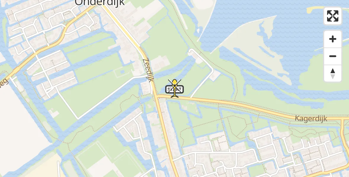 Routekaart van de vlucht: Lifeliner 1 naar Wervershoof, Kagerdijk