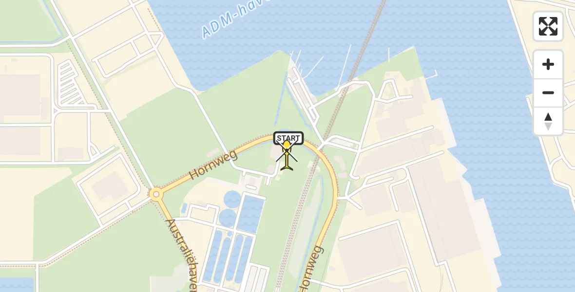 Routekaart van de vlucht: Lifeliner 1 naar Amsterdam Heliport, Hornweg