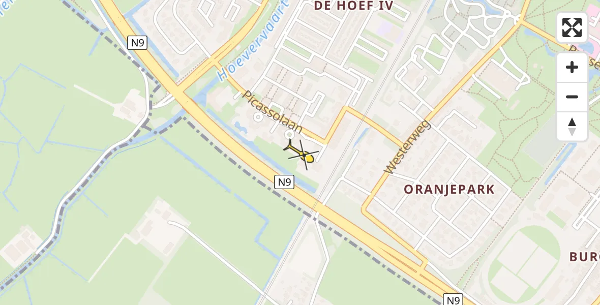 Routekaart van de vlucht: Lifeliner 1 naar Alkmaar