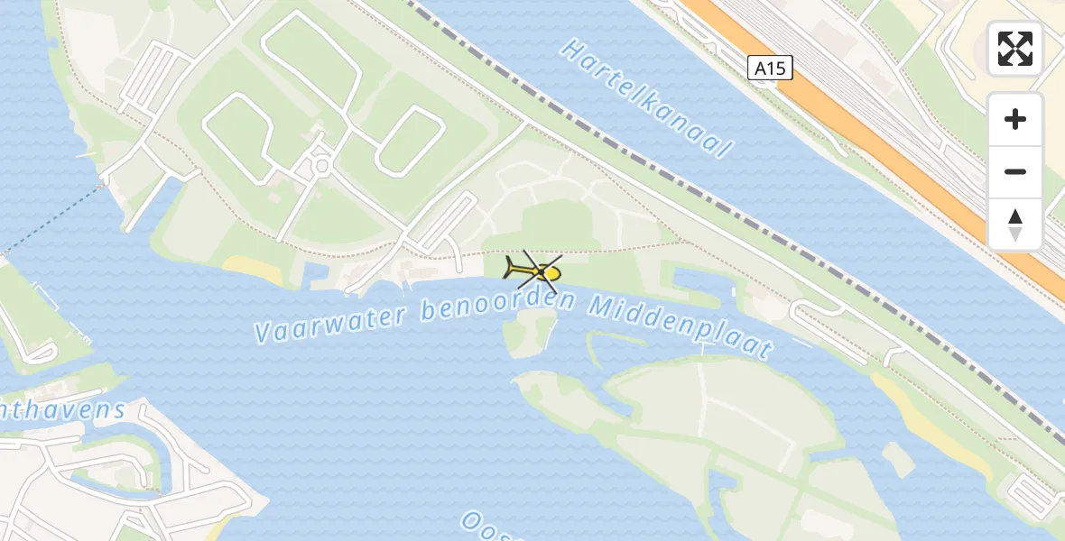 Routekaart van de vlucht: Politiehelikopter naar Brielle