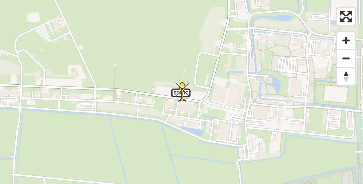 Vluchtroute Ambulancehelikopter van Vliegbasis Leeuwarden naar Vliegbasis Leeuwarden