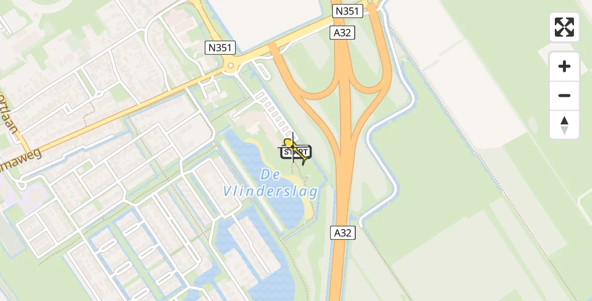 Routekaart van de vlucht: Lifeliner 4 naar Wolvega, De Vlinderslag