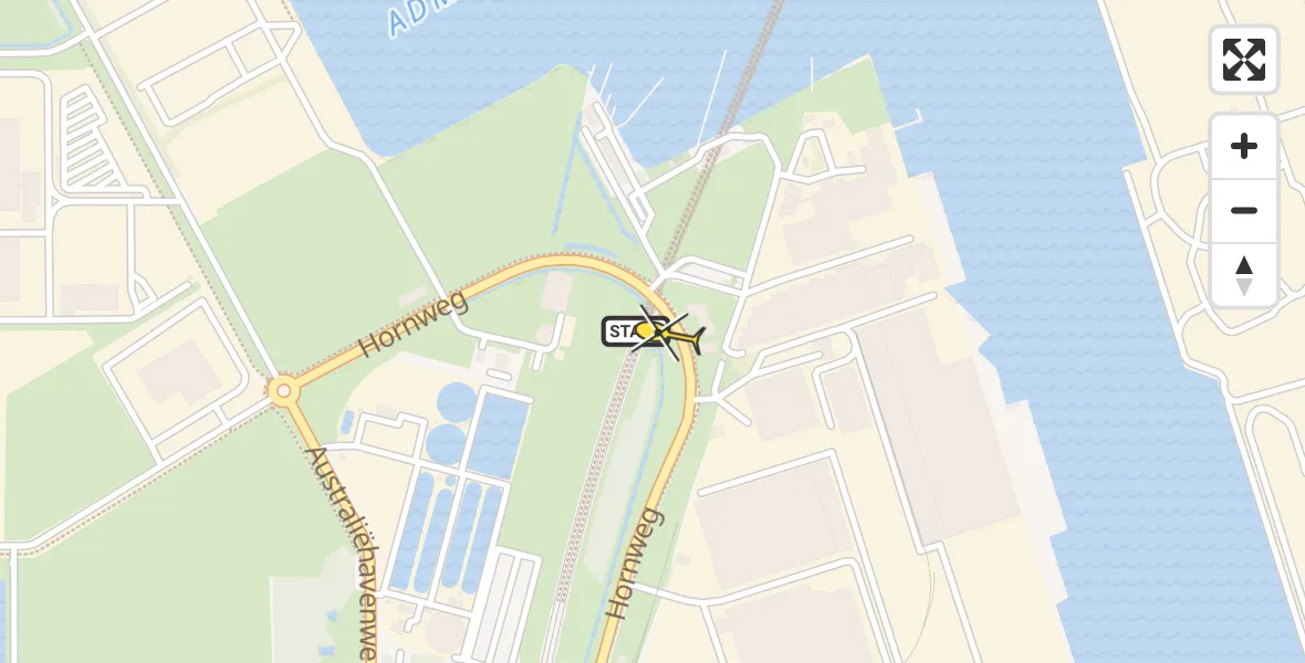 Routekaart van de vlucht: Lifeliner 1 naar Amsterdam Heliport, Capriweg