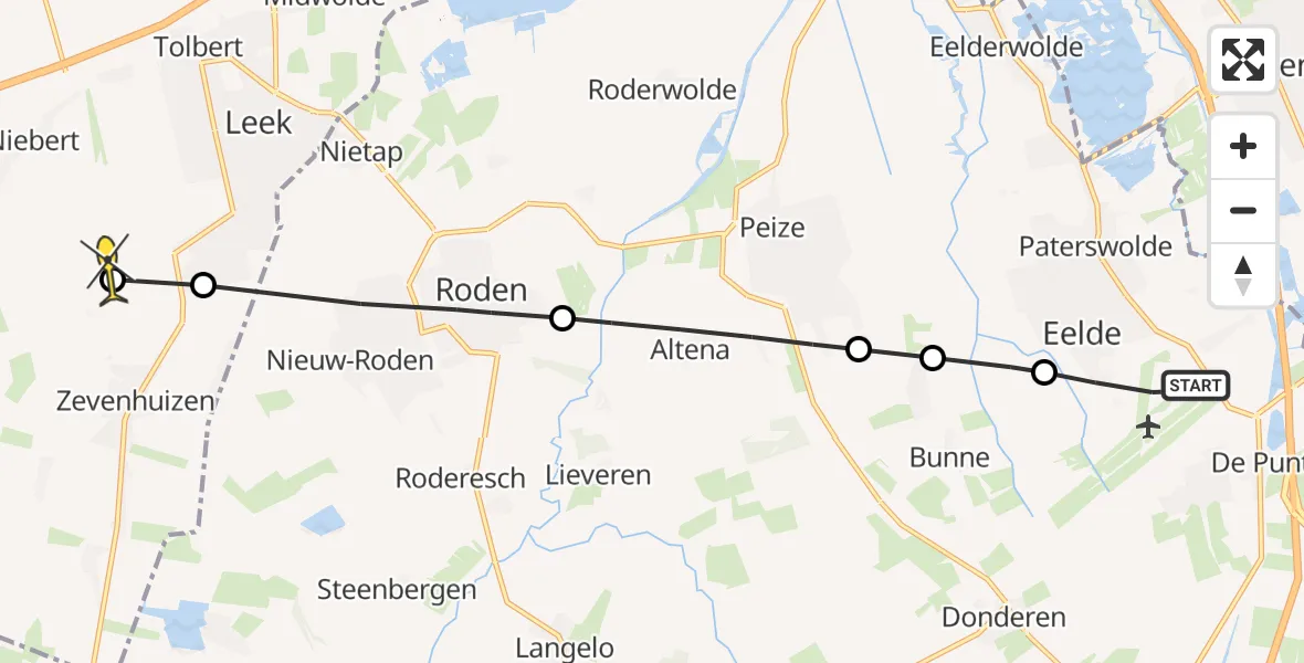Routekaart van de vlucht: Lifeliner 4 naar Niebert, Hoofdweg