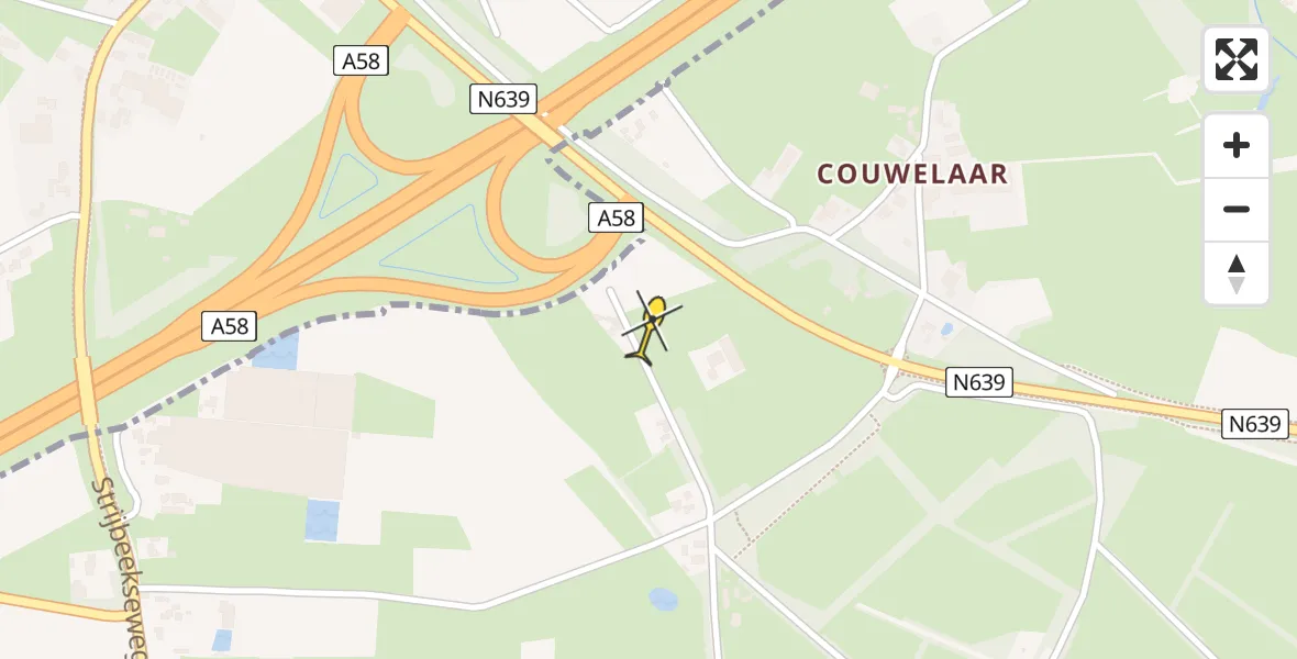 Routekaart van de vlucht: Lifeliner 3 naar Ulvenhout AC