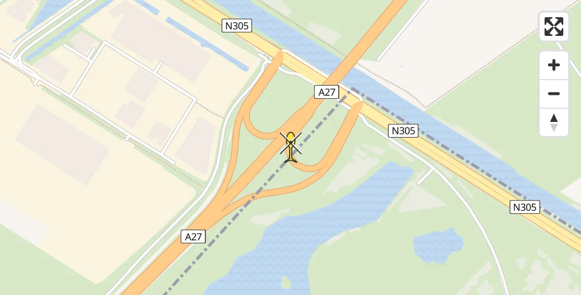 Routekaart van de vlucht: Lifeliner 1 naar Almere