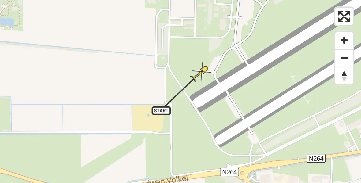 Routekaart van de vlucht: Lifeliner 3 naar Vliegbasis Volkel, Zeelandsedijk