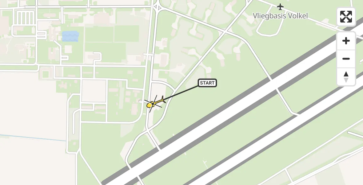 Routekaart van de vlucht: Lifeliner 3 naar Vliegbasis Volkel, Zeelandsedijk
