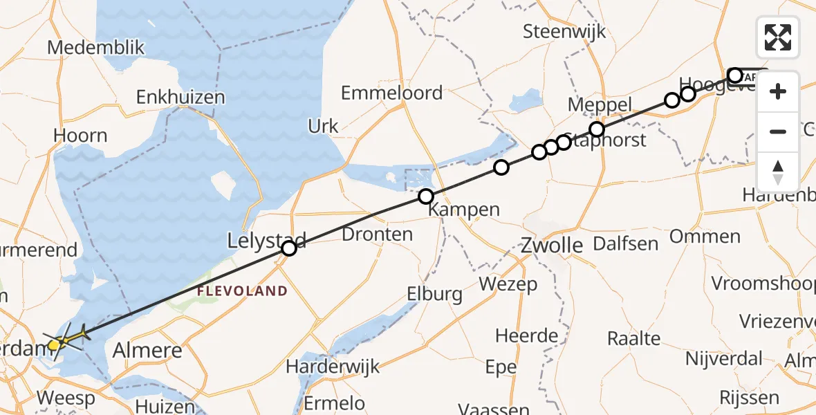 Routekaart van de vlucht: Politieheli naar Amsterdam, Industrieweg