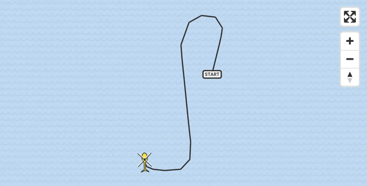 Routekaart van de vlucht: Kustwachthelikopter naar 