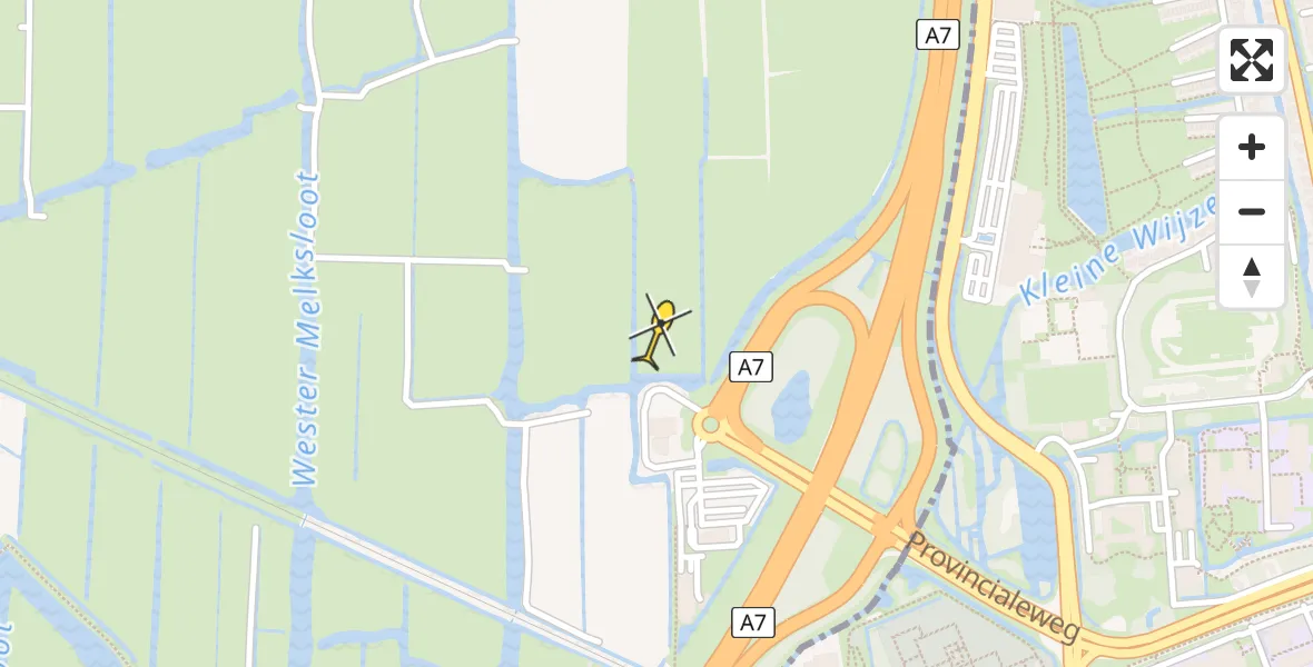 Routekaart van de vlucht: Lifeliner 1 naar Berkhout