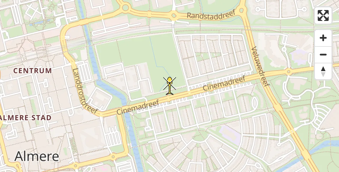 Routekaart van de vlucht: Lifeliner 1 naar Almere