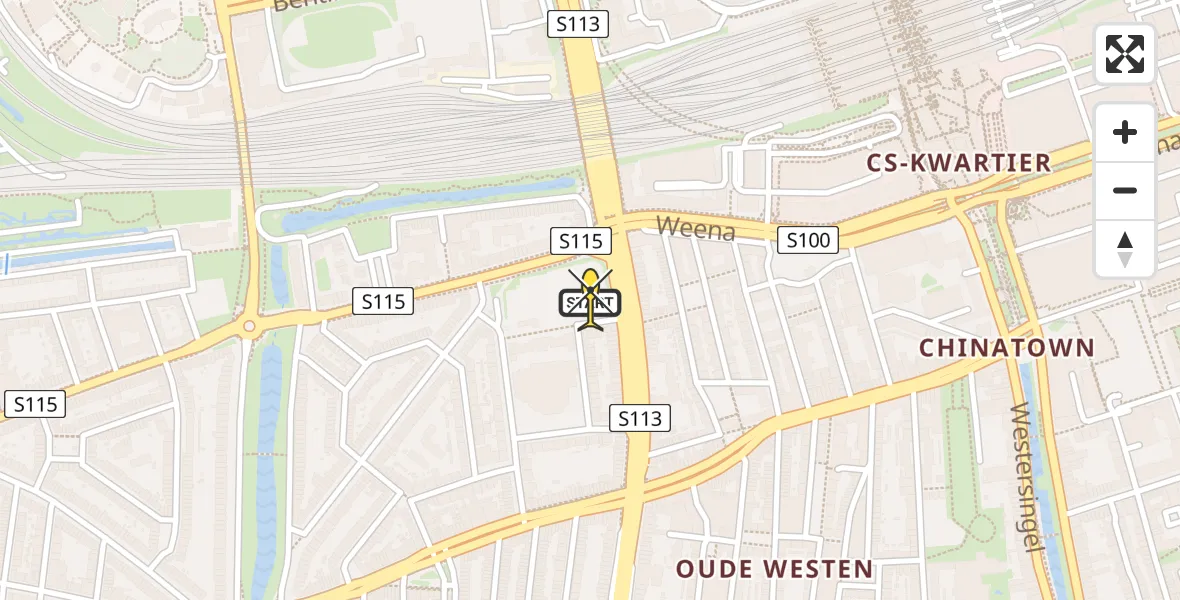 Routekaart van de vlucht: Lifeliner 1 naar Rotterdam, Beukelsdijk