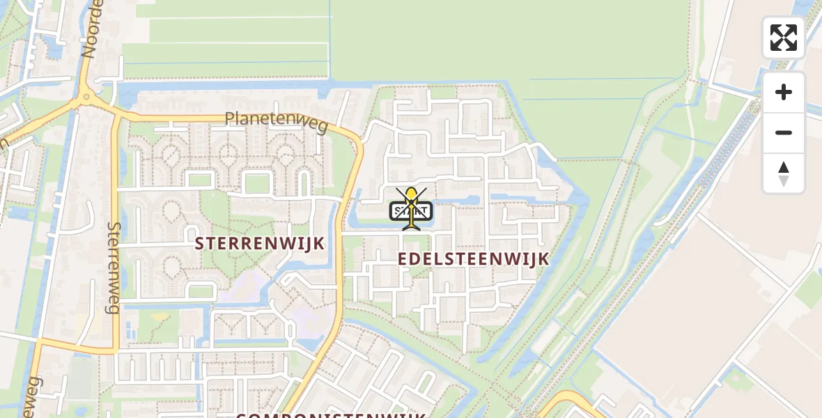 Routekaart van de vlucht: Lifeliner 2 naar Berkel en Rodenrijs, Topaas