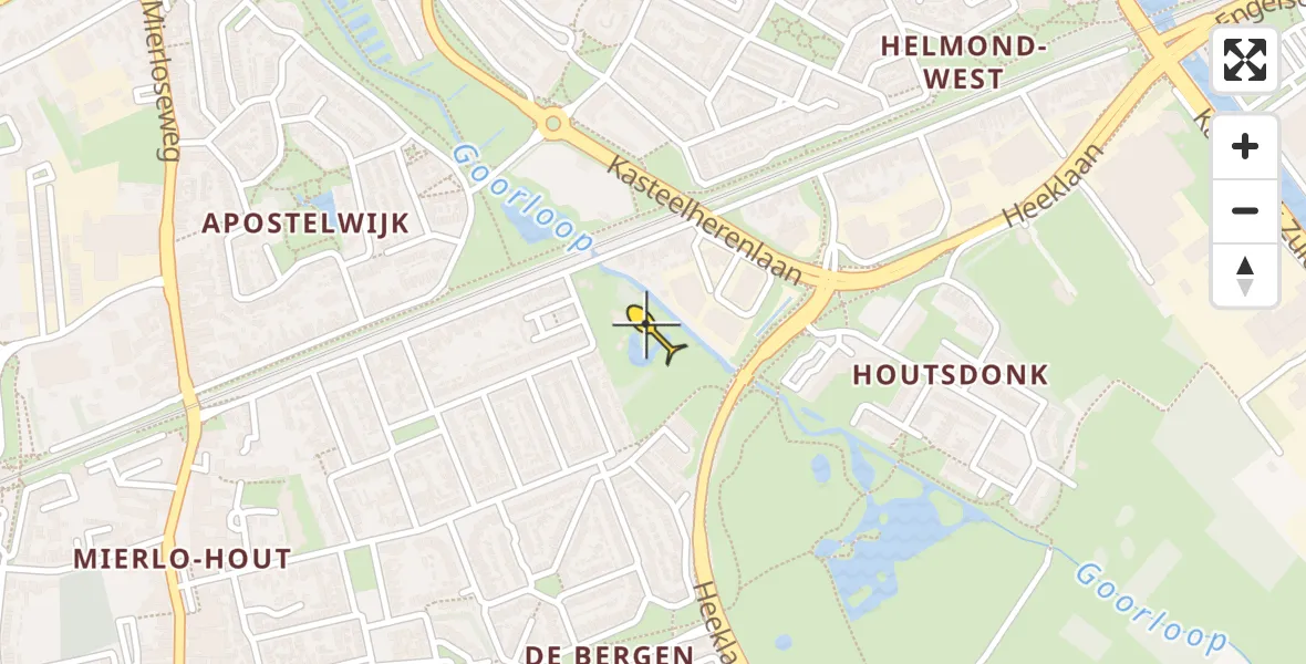 Routekaart van de vlucht: Lifeliner 3 naar Helmond