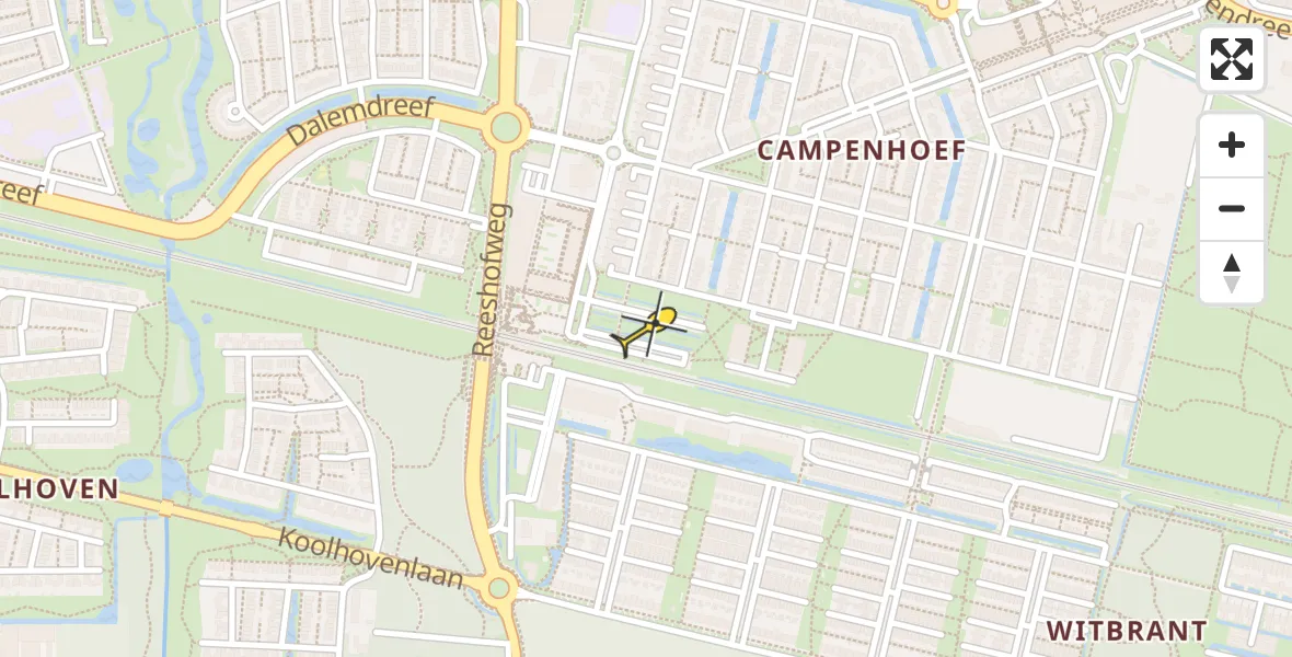 Routekaart van de vlucht: Lifeliner 1 naar Tilburg