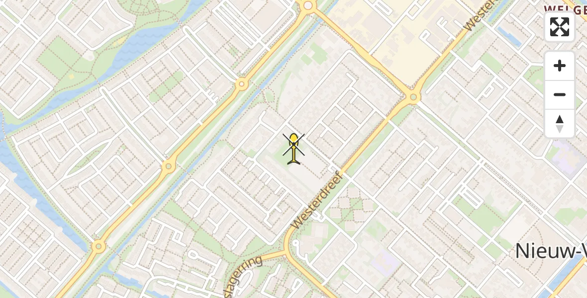 Routekaart van de vlucht: Lifeliner 1 naar Nieuw-Vennep