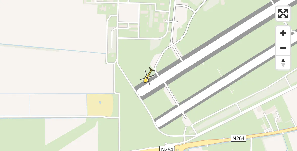 Routekaart van de vlucht: Traumaheli naar Vliegbasis Volkel