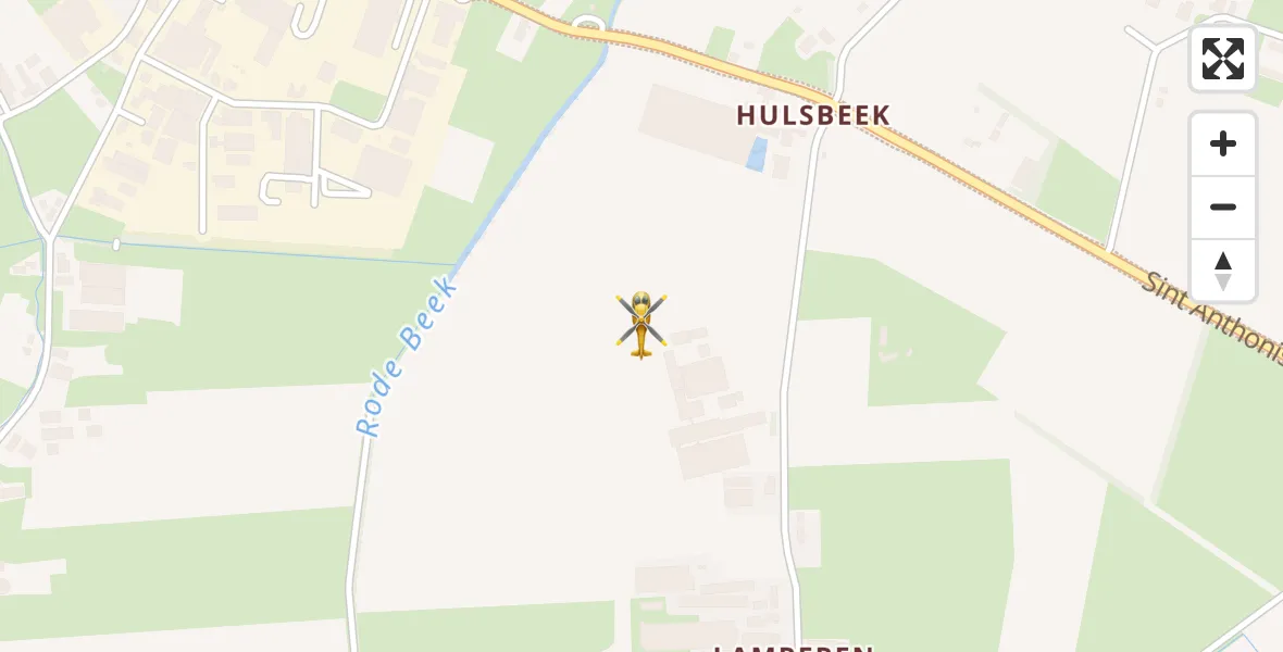 Vluchtroute Traumahelikopter van Wanroij naar Wanroij