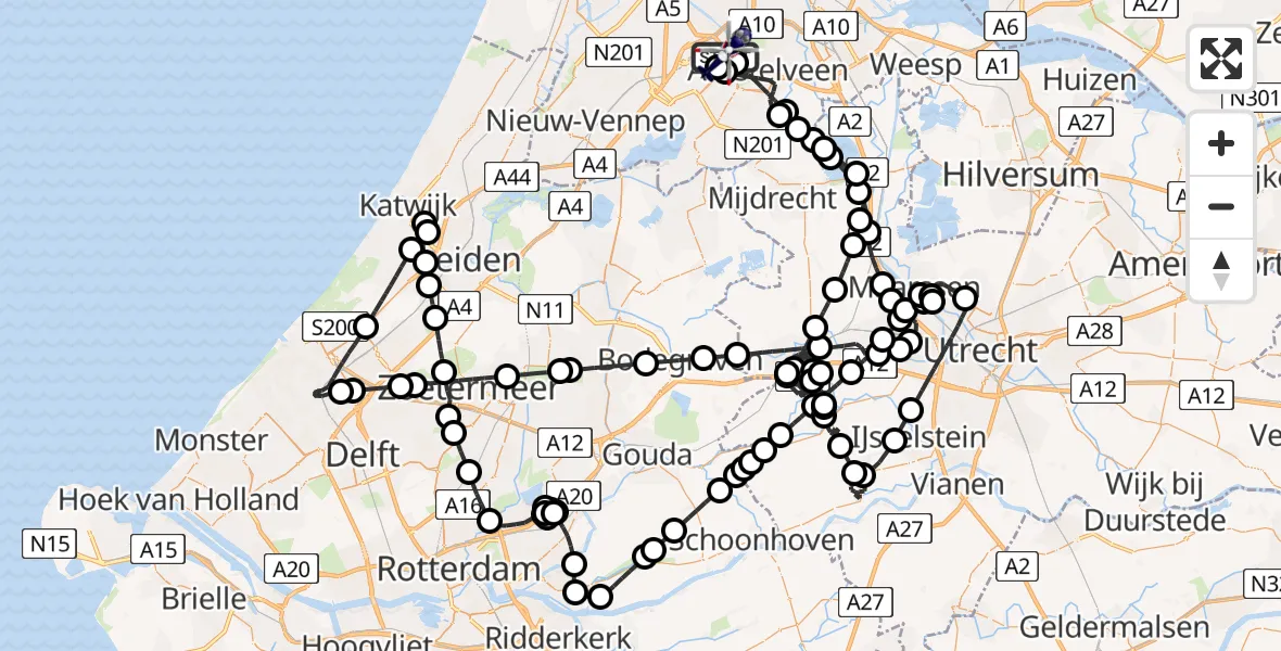 Vluchtroute Politiehelikopter Schiphol - Schiphol, 05 mei 2025, 07:41