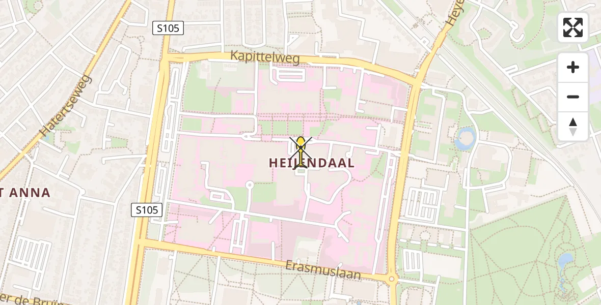 Routekaart van de vlucht: Traumahelikopter naar Radboud Universitair Medisch Centrum