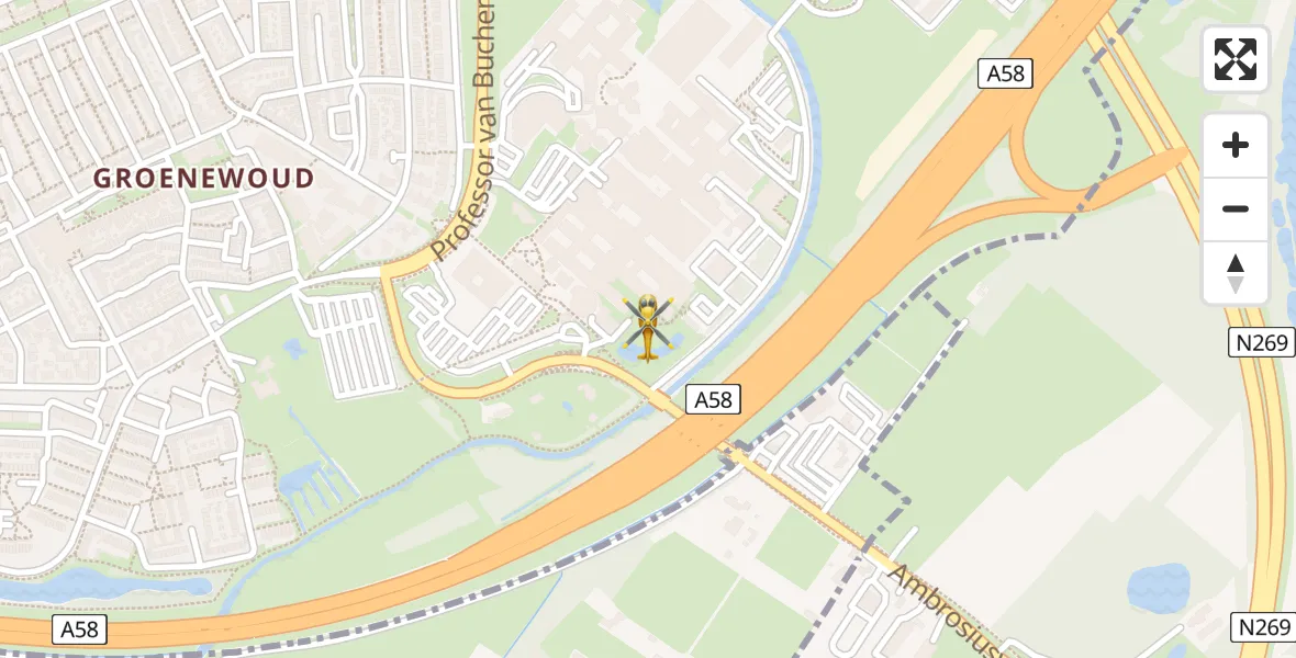 Vluchtroute Traumahelikopter Tilburg - Tilburg, 05 mei 2025, 12:37