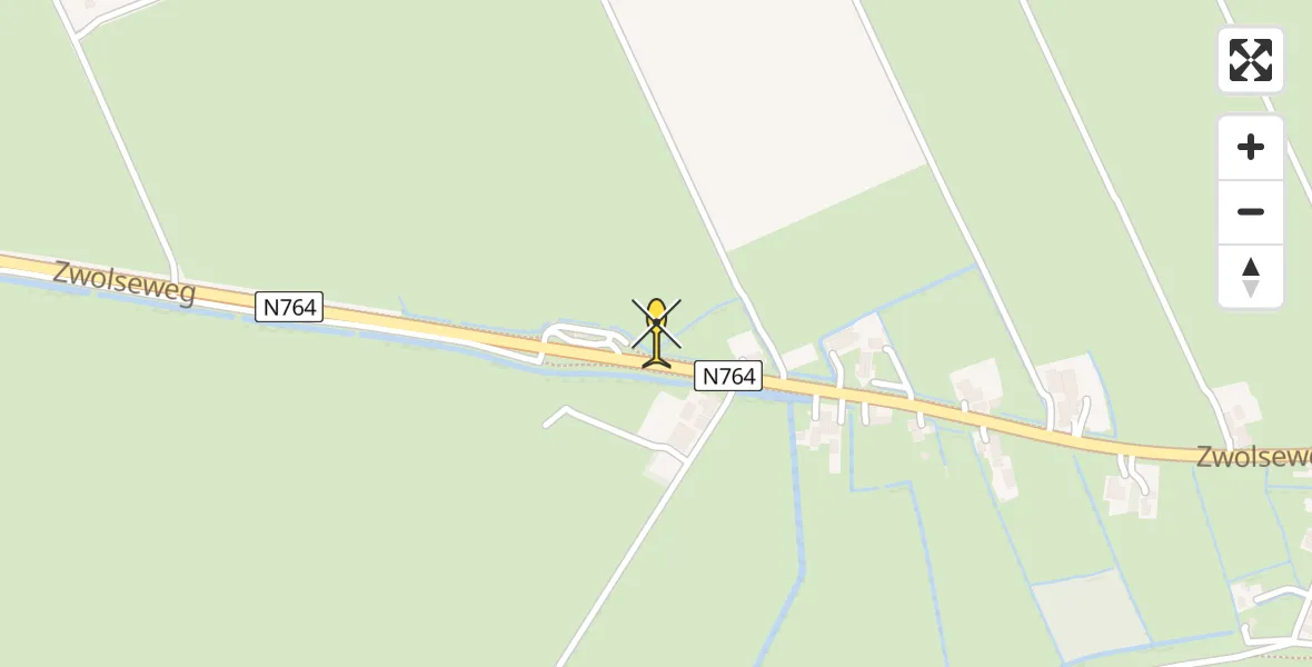 Routekaart van de vlucht: Lifeliner 4 naar 's-Heerenbroek