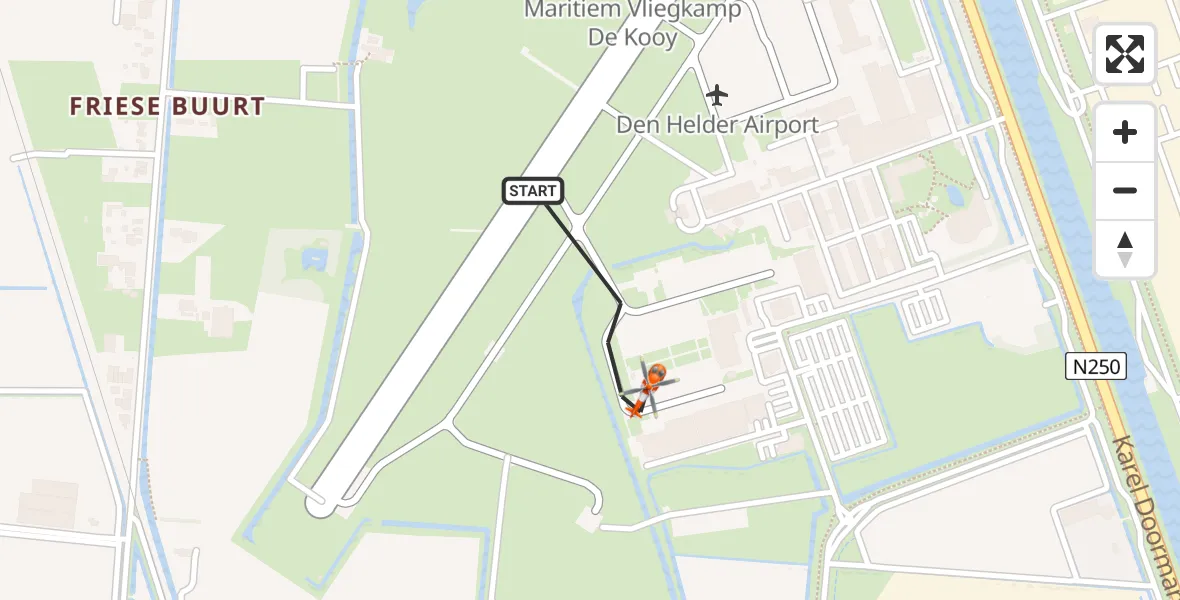 Vluchtroute Kustwachthelikopter Vliegveld De Kooy - Vliegveld De Kooy, 05 mei 2025, 14:37