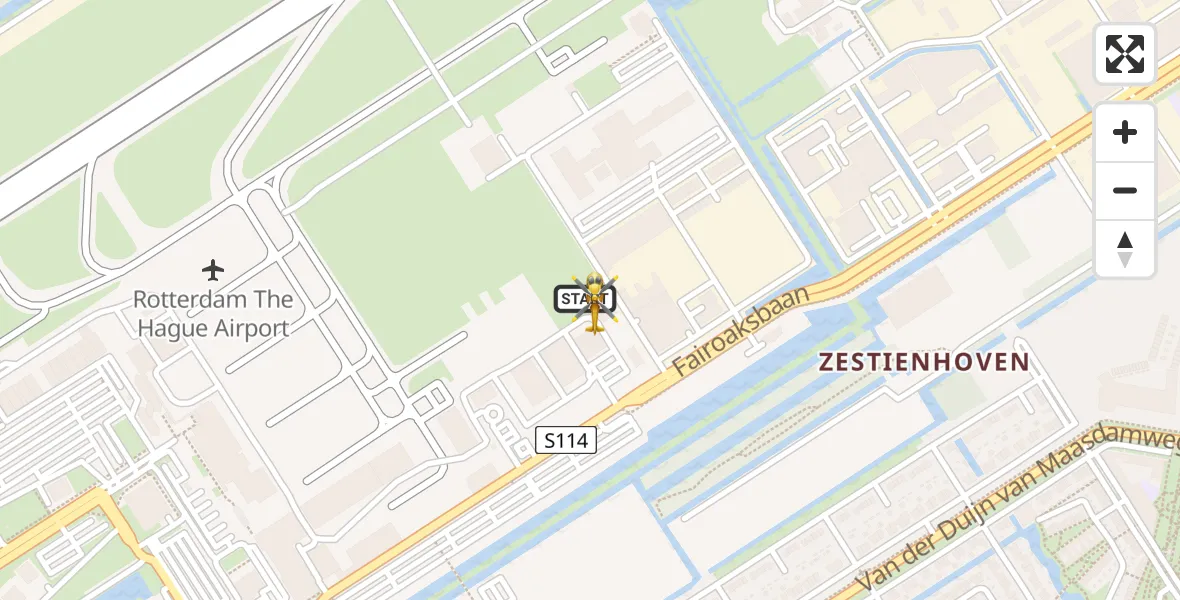 Routekaart van de vlucht: Lifeliner 2 naar Rotterdam The Hague Airport, Brandenburgbaan