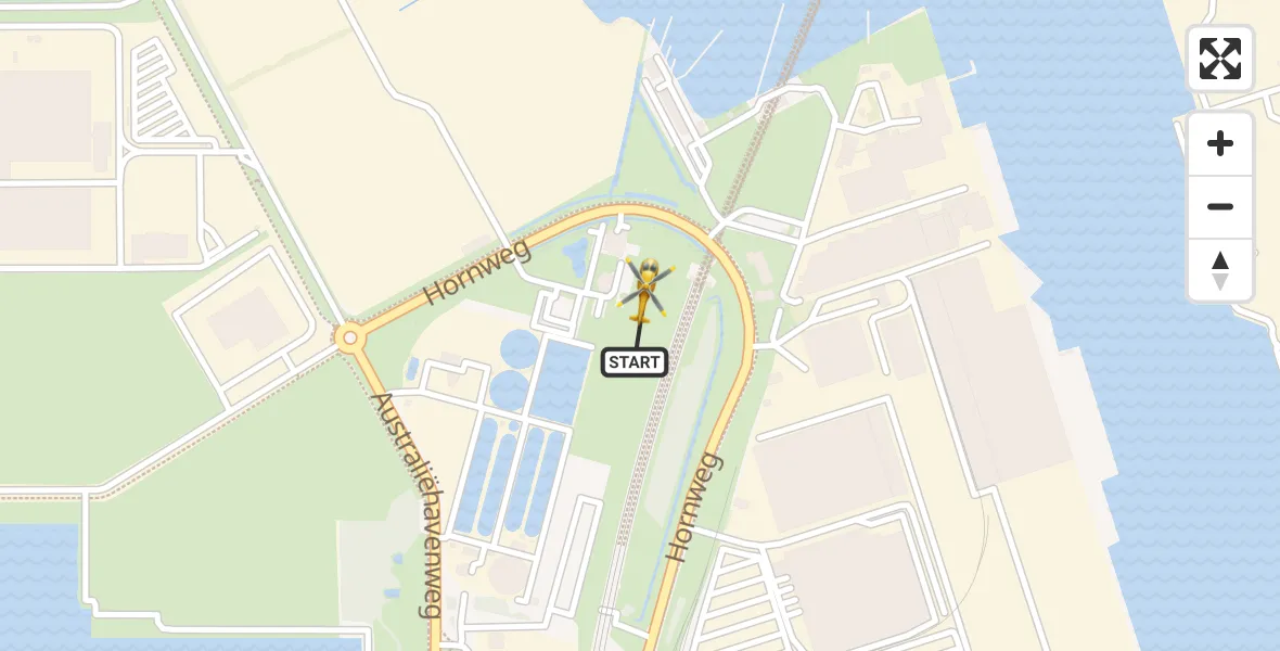 Vluchtroute Traumahelikopter Amsterdam Heliport - Amsterdam Heliport, 05 mei 2025, 15:49
