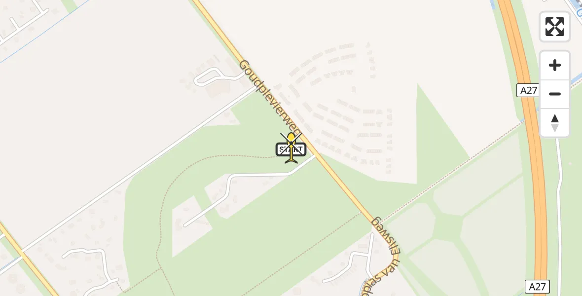 Routekaart van de vlucht: Lifeliner 1 naar Almere