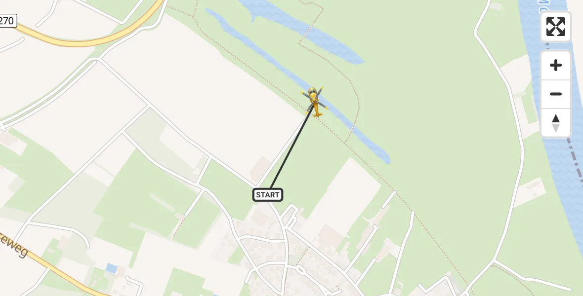 Vluchtroute Traumahelikopter Blitterswijck - Blitterswijck, 05 mei 2025, 19:40