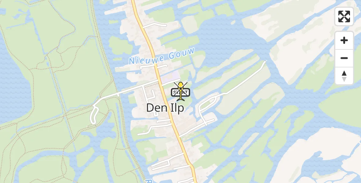 Routekaart van de vlucht: Lifeliner 1 naar Den Ilp, Den Ilp