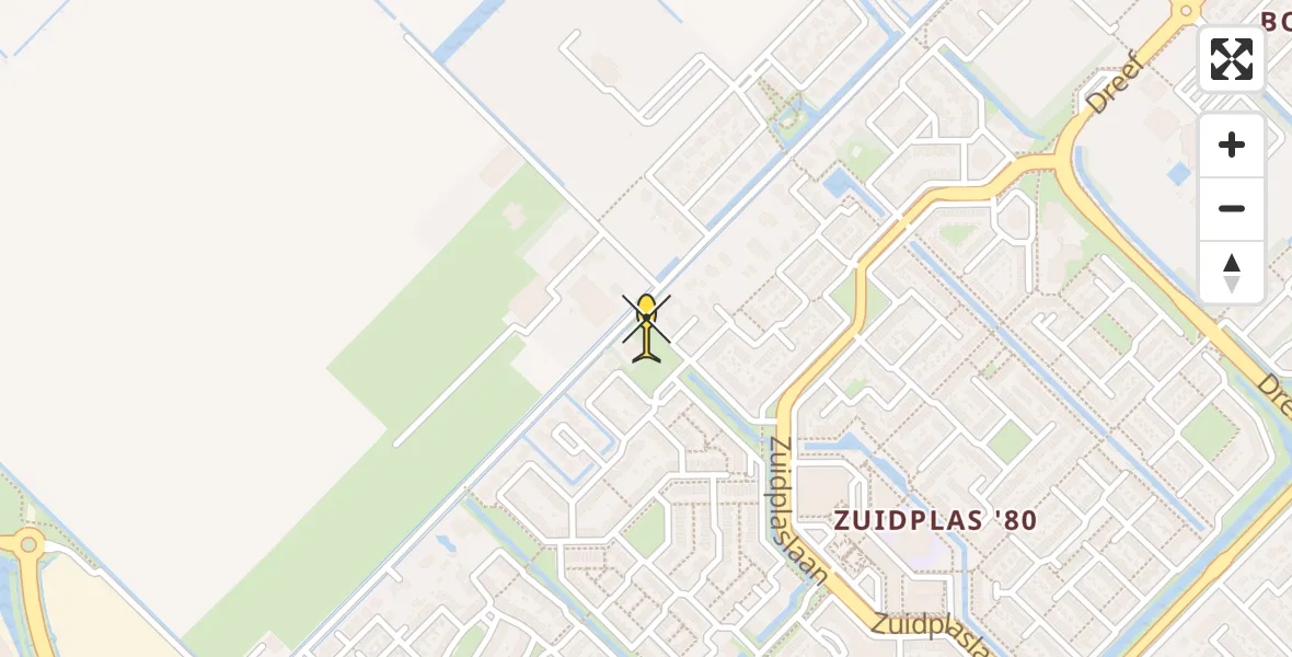 Routekaart van de vlucht: Lifeliner 1 naar Waddinxveen