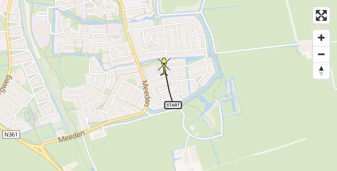 Routekaart van de vlucht: Lifeliner 4 naar Winsum, Hoofmeester