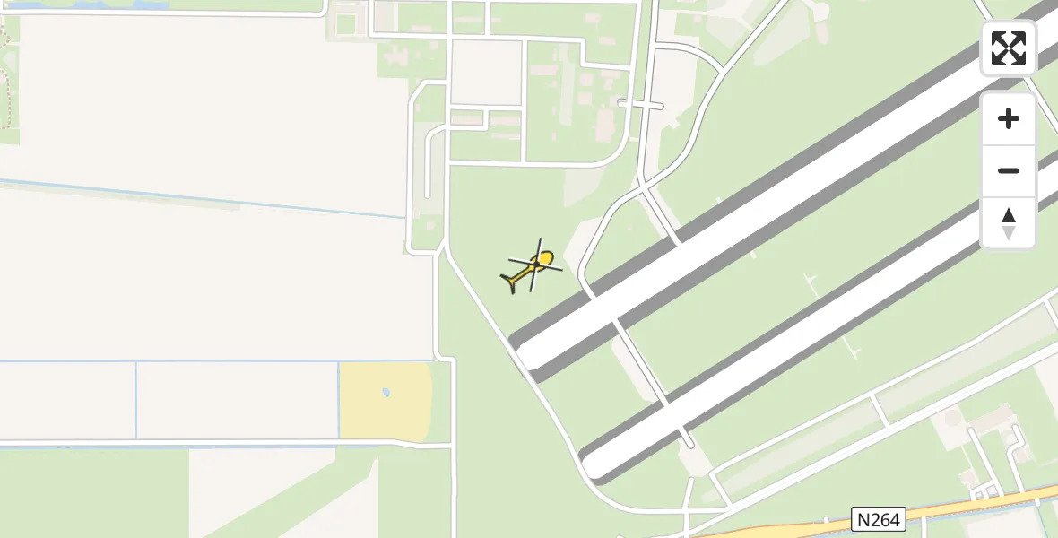 Vluchtroute Politiehelikopter van Vliegbasis Volkel naar Vliegbasis Volkel