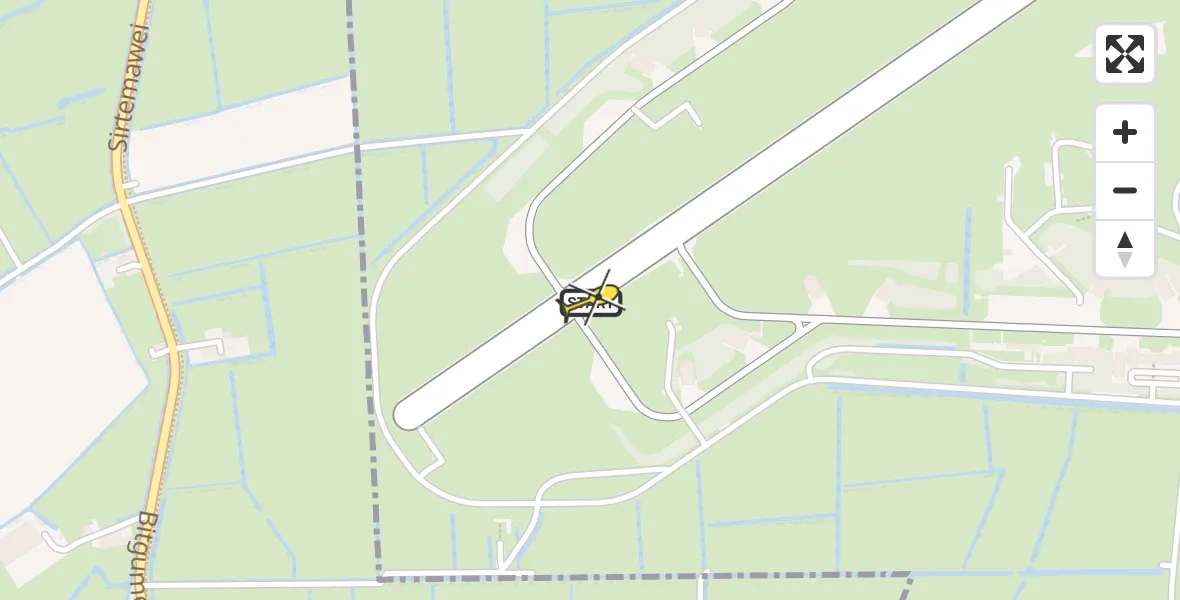 Routekaart van de vlucht: Ambulanceheli naar Leeuwarden, Ljouwerterdyk