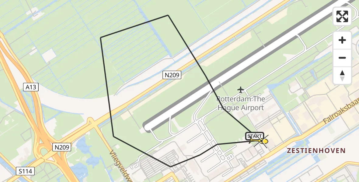 Routekaart van de vlucht: Lifeliner 2 naar Rotterdam The Hague Airport, Gatwickbaan