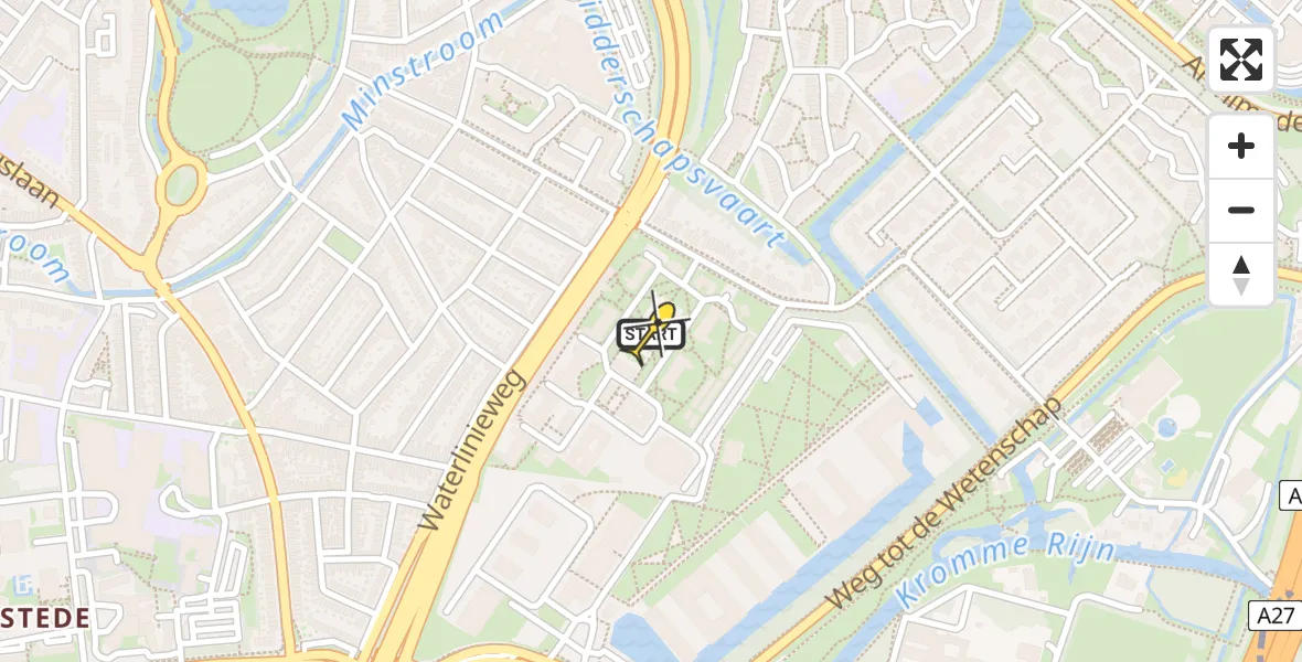 Routekaart van de vlucht: Lifeliner 1 naar Utrecht, Campusplein