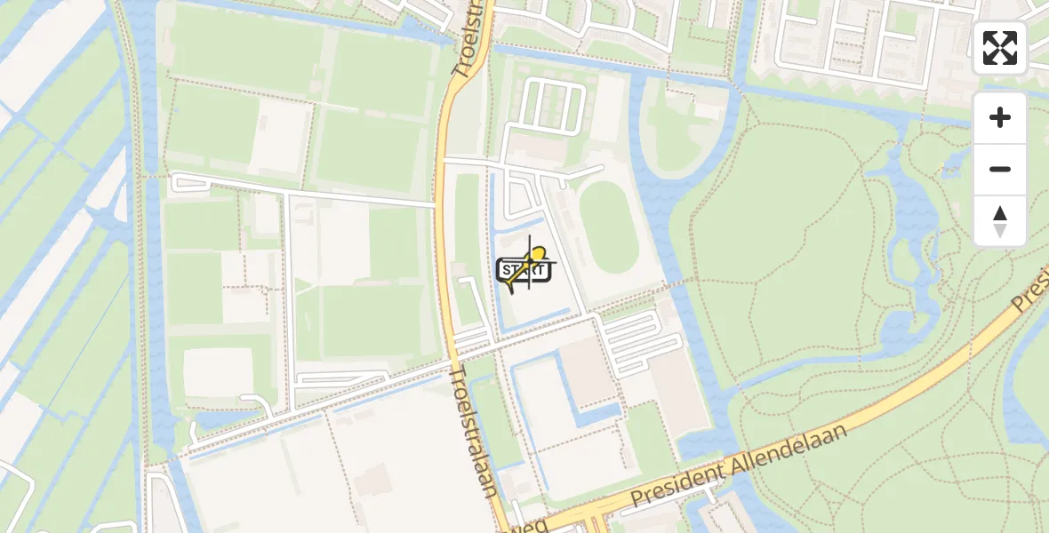 Routekaart van de vlucht: Lifeliner 2 naar Amsterdam, Willinklaan