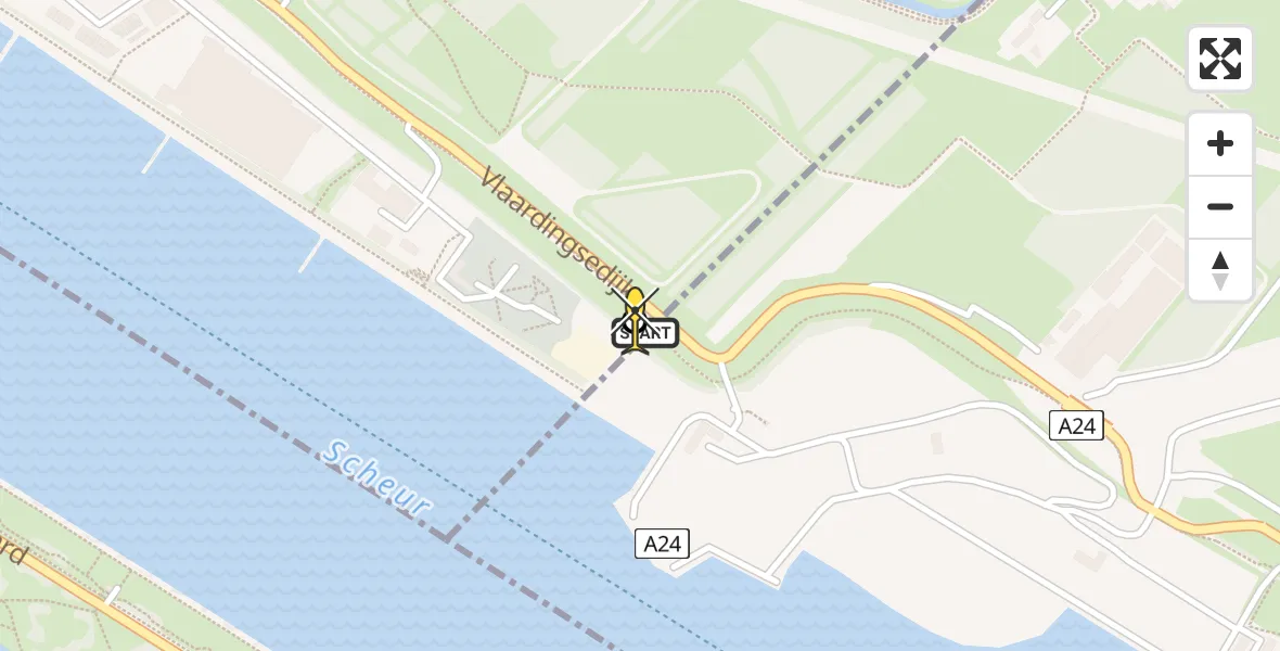 Routekaart van de vlucht: Lifeliner 2 naar Maassluis, Zonnepark Maassluis