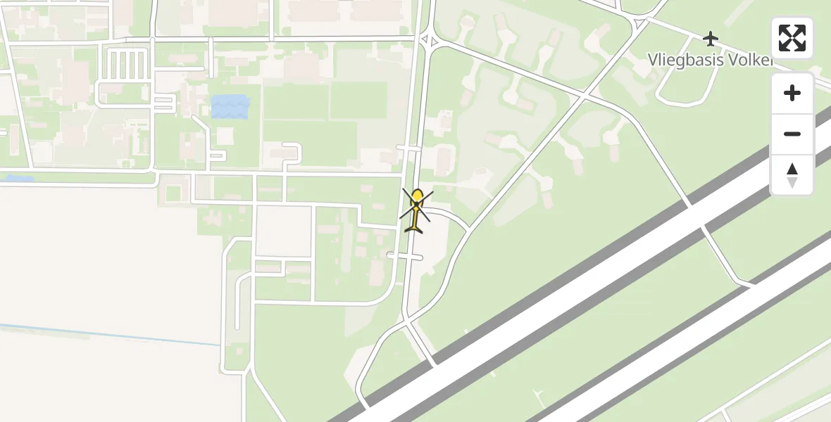 Vluchtroute Traumahelikopter van Vliegbasis Volkel naar Vliegbasis Volkel